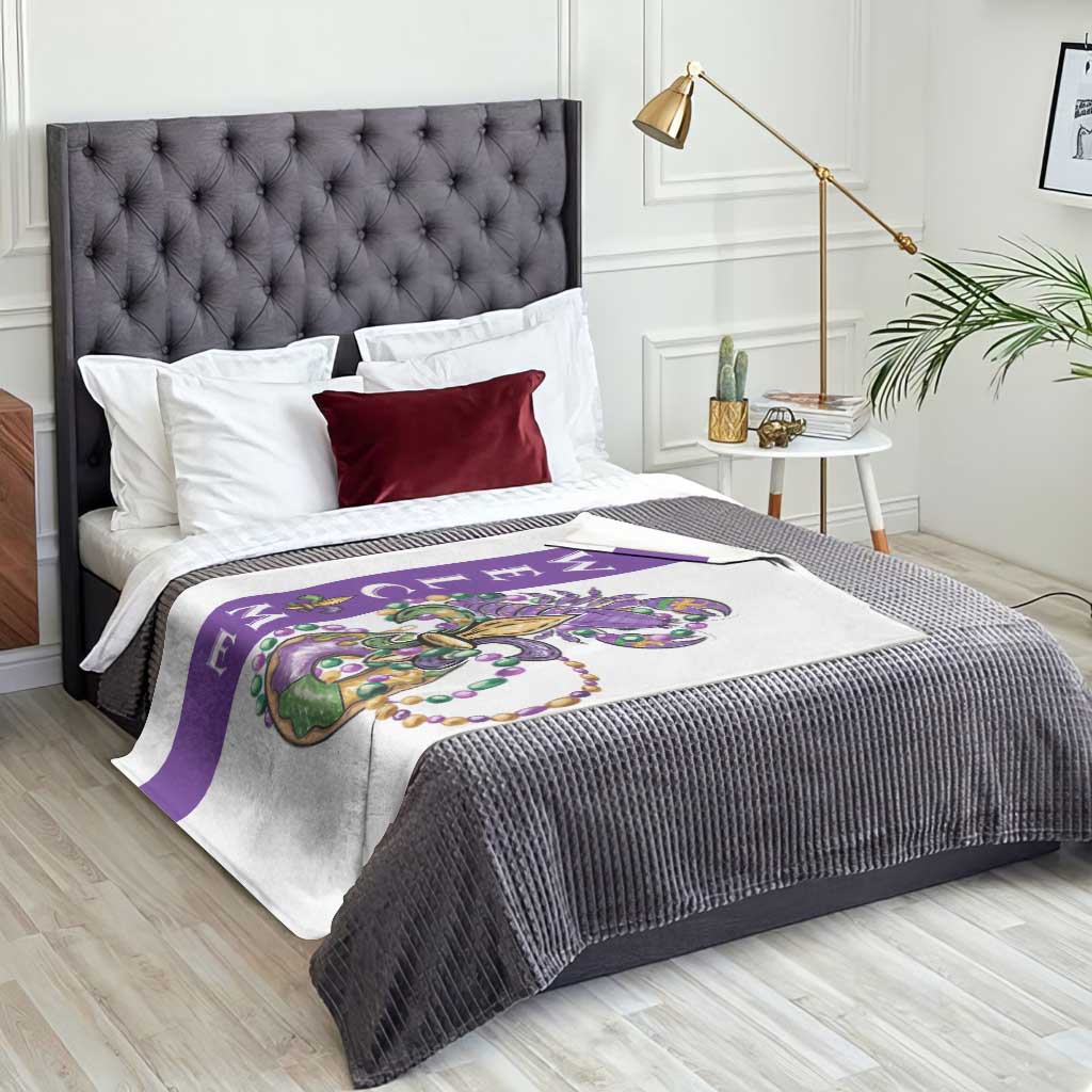 Crawfish & Beads Mardi Gras Welcome Throw Blanket Louisiana Party Outdoor Banner TS02 Print Your Wear