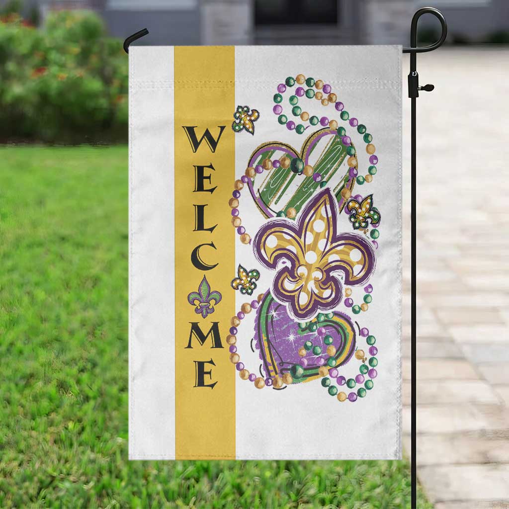 Gold Fleur De Lis Mardi Gras Welcome Garden Flag Festive Garden Yard Decor TS02 Print Your Wear