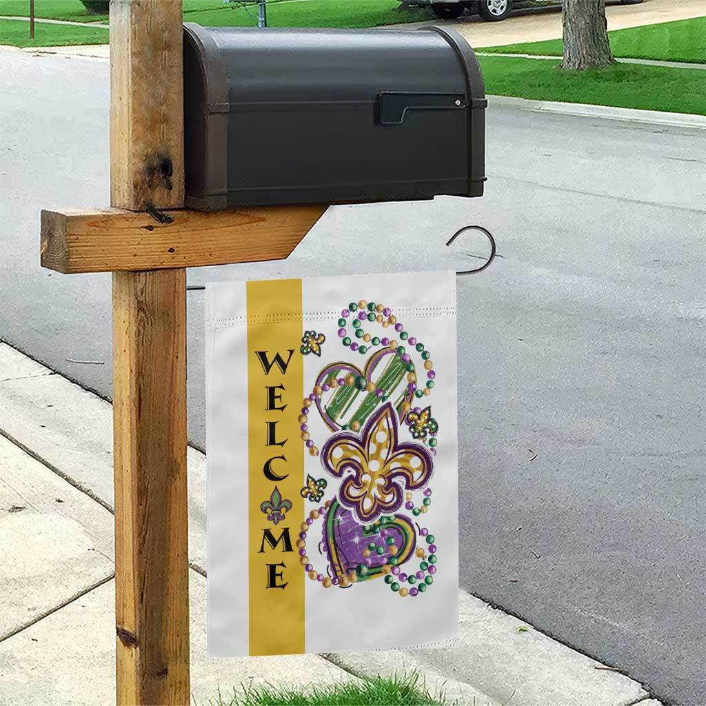 Gold Fleur De Lis Mardi Gras Welcome Garden Flag Festive Garden Yard Decor TS02 Print Your Wear