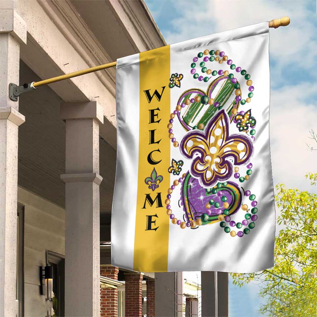 Gold Fleur De Lis Mardi Gras Welcome Garden Flag Festive Garden Yard Decor TS02 Print Your Wear