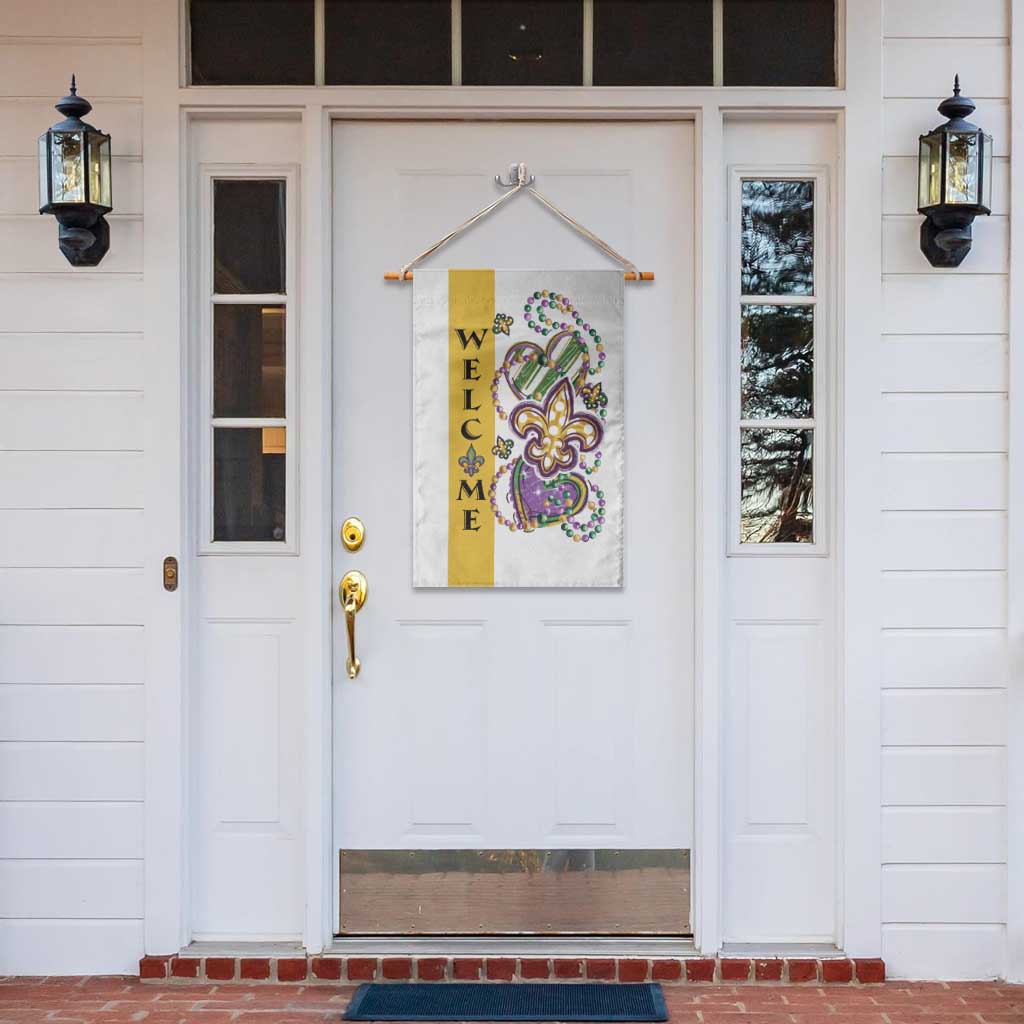 Gold Fleur De Lis Mardi Gras Welcome Garden Flag Festive Garden Yard Decor TS02 Print Your Wear