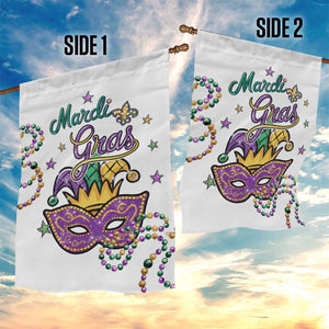 Mardi Gras Jester & Mask Welcome Garden Flag Fat Tuesday Yard Decor TS02 Print Your Wear