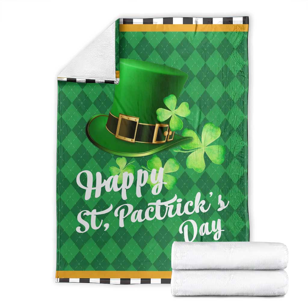 Green Leprechaun Hat Throw Blanket St. Patricks Day Outdoor Decor TS02 Irish Green Print Your Wear