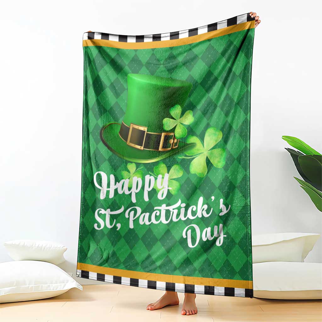 Green Leprechaun Hat Throw Blanket St. Patricks Day Outdoor Decor TS02 Print Your Wear