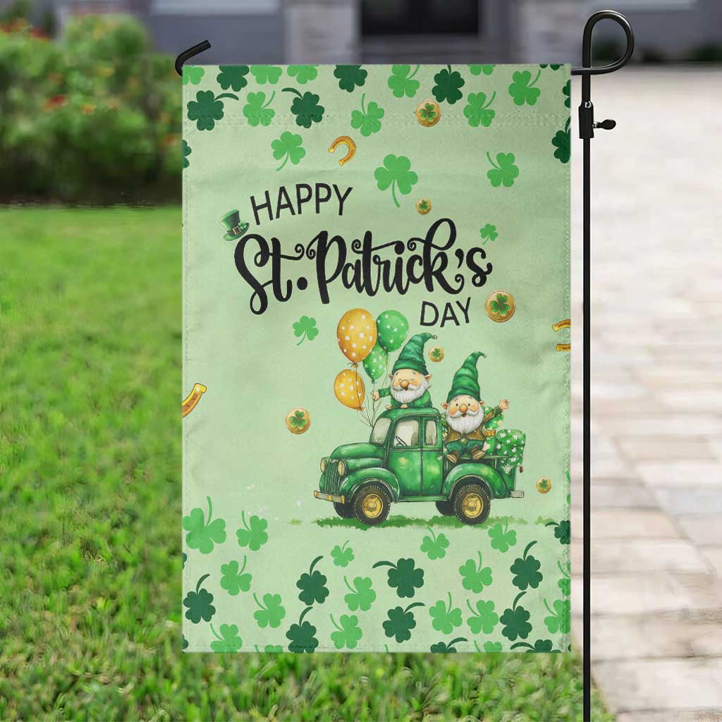 Happy St Patrick's Day Gnomes Welcome Garden Flag Lucky Shamrock Gnomies Patio Decor TS02 Print Your Wear