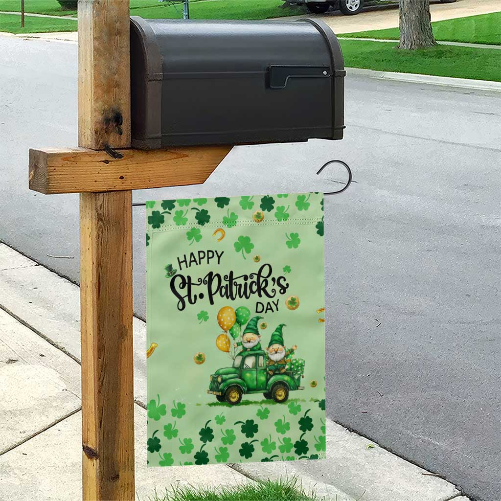 Happy St Patrick's Day Gnomes Welcome Garden Flag Lucky Shamrock Gnomies Patio Decor TS02 Print Your Wear