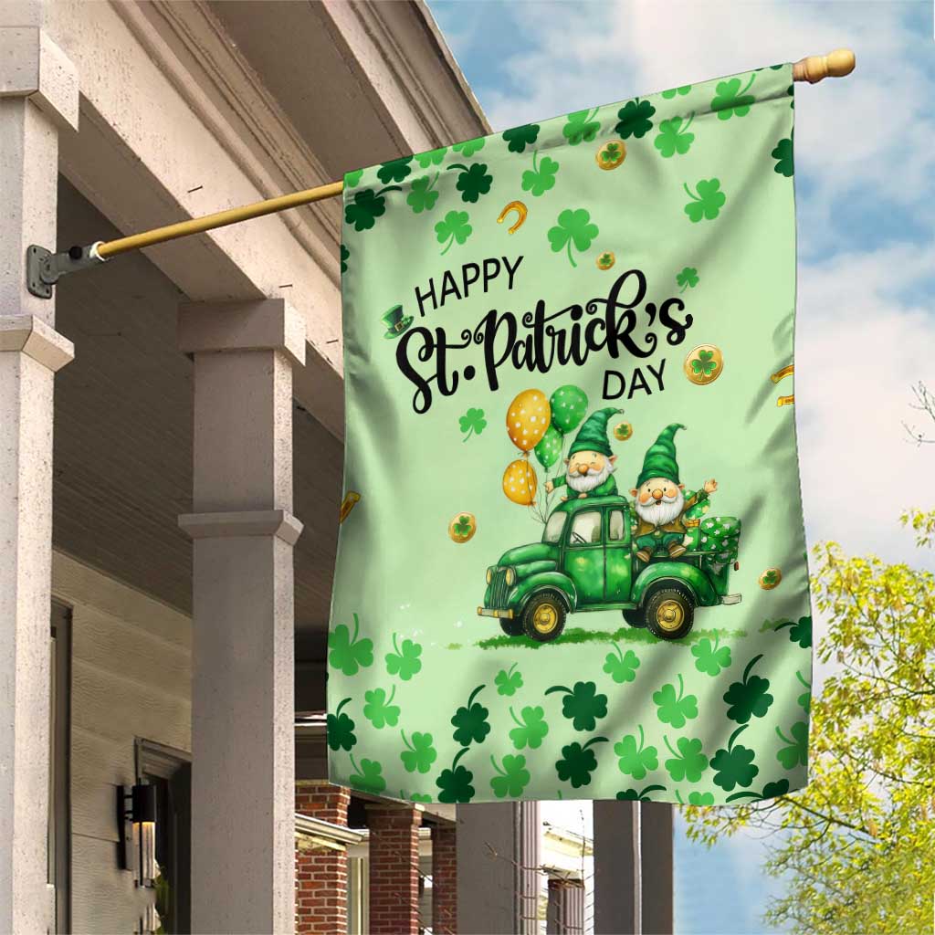 Happy St Patrick's Day Gnomes Welcome Garden Flag Lucky Shamrock Gnomies Patio Decor TS02 Print Your Wear