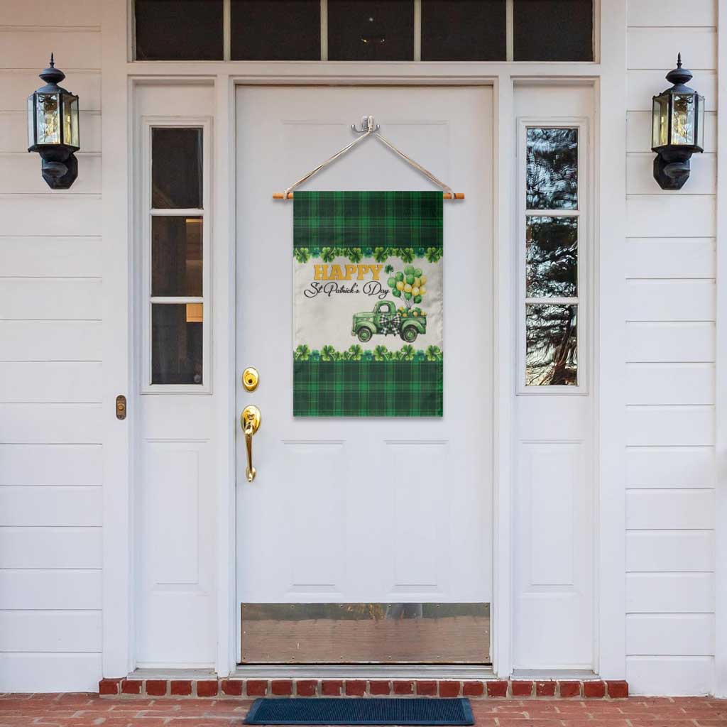 Happy St Patrick's Day Lucky Shamrocks Truck Garden Flag Welcome Green Buffalo Plaid Yard Patio Decor TS02 Print Your Wear