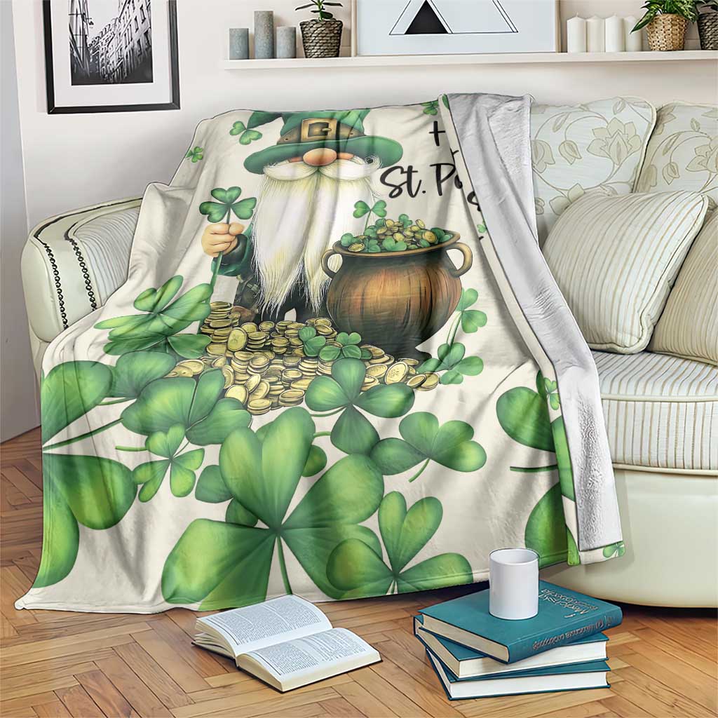 St. Patricks Day Gnome Throw Blanket Lucky Clover Decor TS02 Print Your Wear