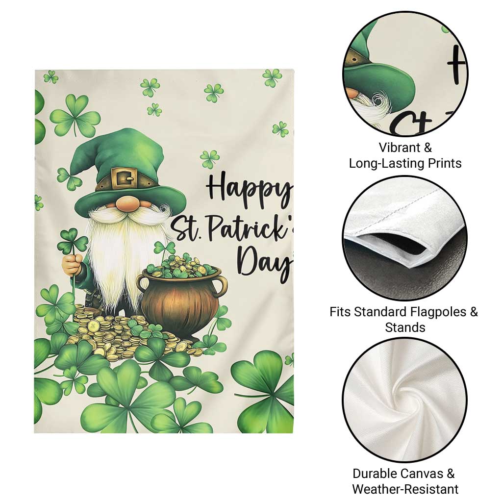 St. Patricks Day Gnome Garden Flag Lucky Clover Decor TS02 Print Your Wear