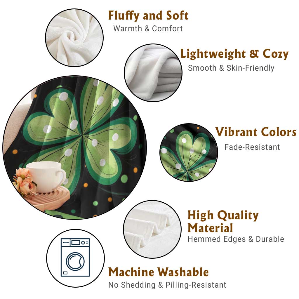 Green Dot Shamrock Welcome Throw Blanket Lucky Clover St. Patrick's Day Outdoor Decor TS02 Print Your Wear