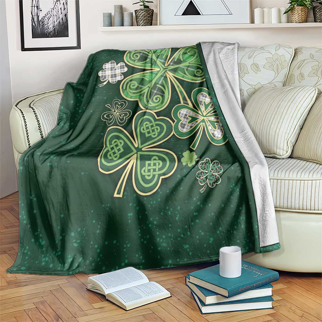 Lucky Shamrock Celtic Art Throw Blanket Happy St. Patricks Day TS02 Print Your Wear
