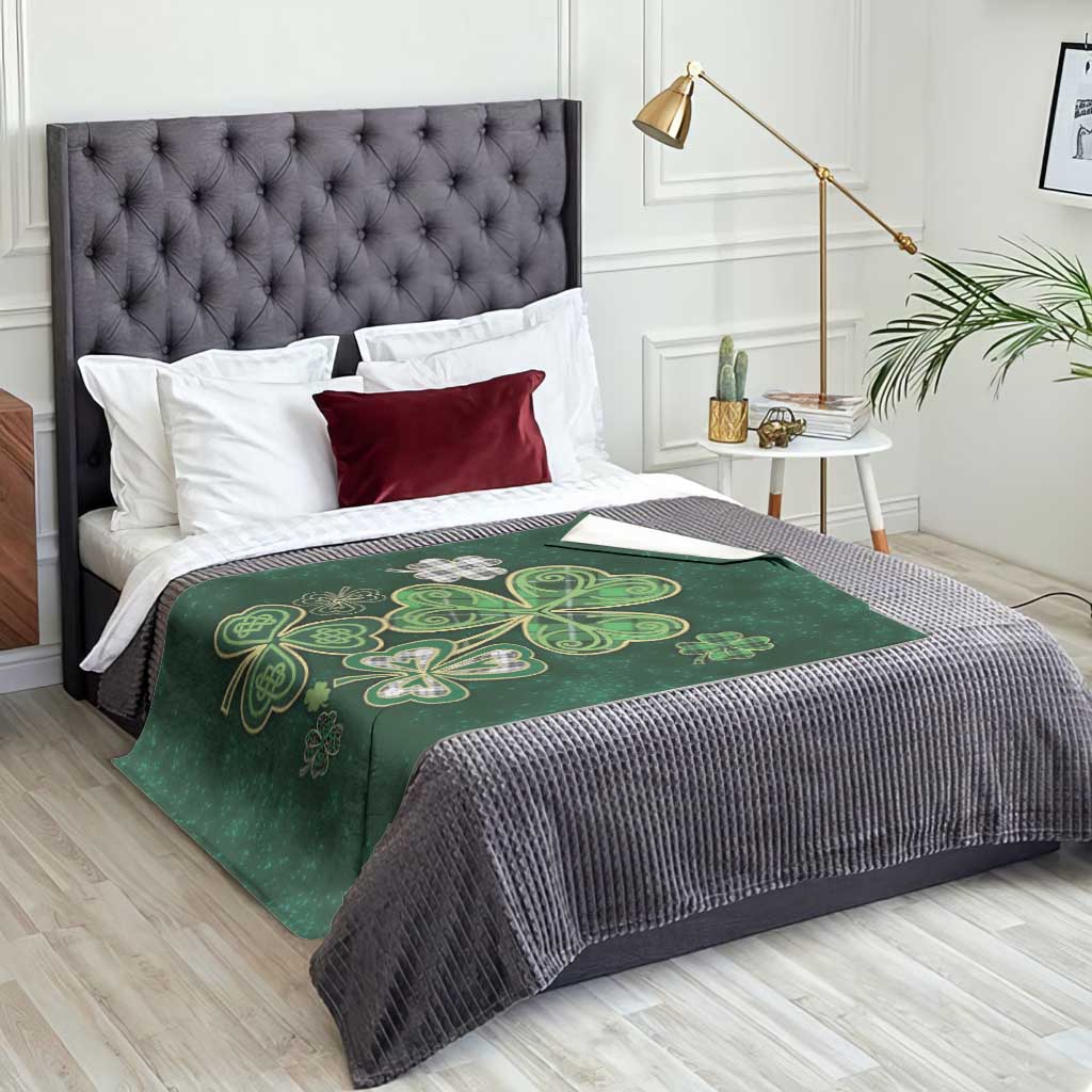 Lucky Shamrock Celtic Art Throw Blanket Happy St. Patricks Day TS02 Print Your Wear
