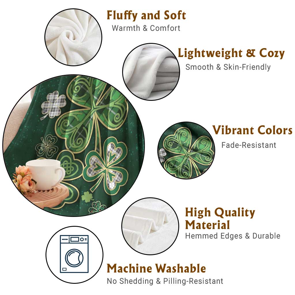 Lucky Shamrock Celtic Art Throw Blanket Happy St. Patricks Day TS02 Print Your Wear