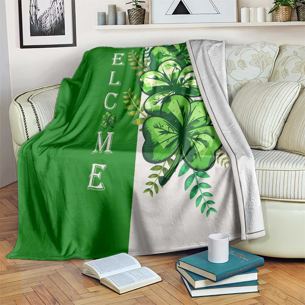 Lucky Shamrocks Welcome Throw Blanket Green Buffalo Plaid Holiday Yard Decor TS02 Print Your Wear