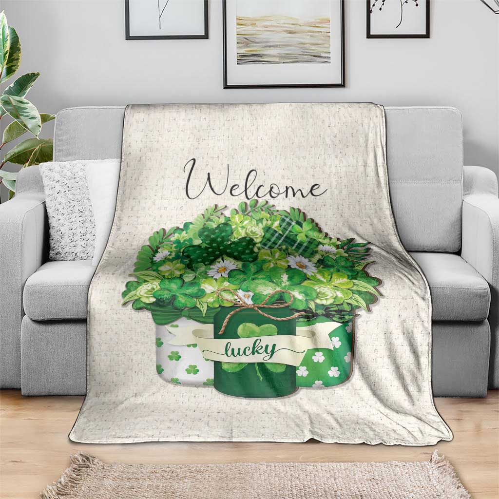 Lucky Irish Shamrocks Mason Jar Throw Blanket Clovers St. Patricks Day Welcome Yard Decor TS02 Print Your Wear