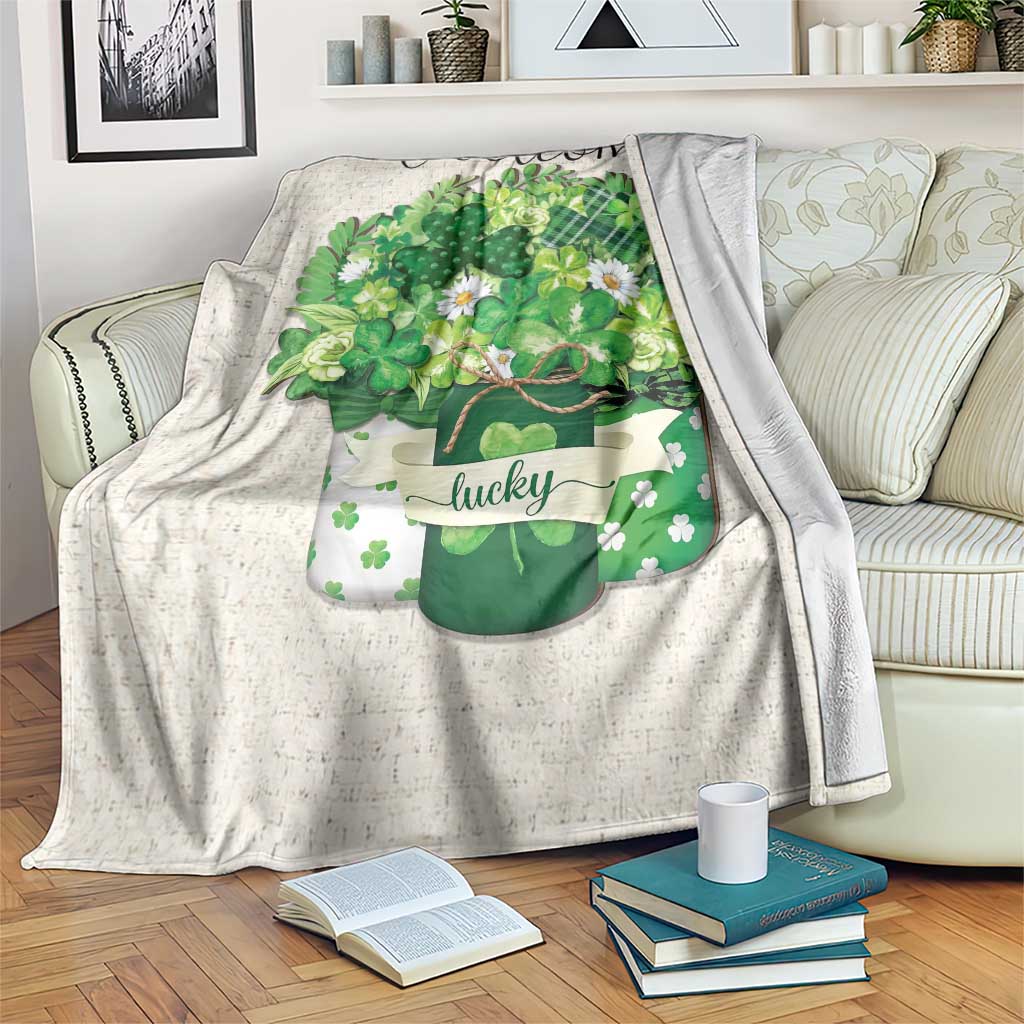 Lucky Irish Shamrocks Mason Jar Throw Blanket Clovers St. Patricks Day Welcome Yard Decor TS02 Print Your Wear