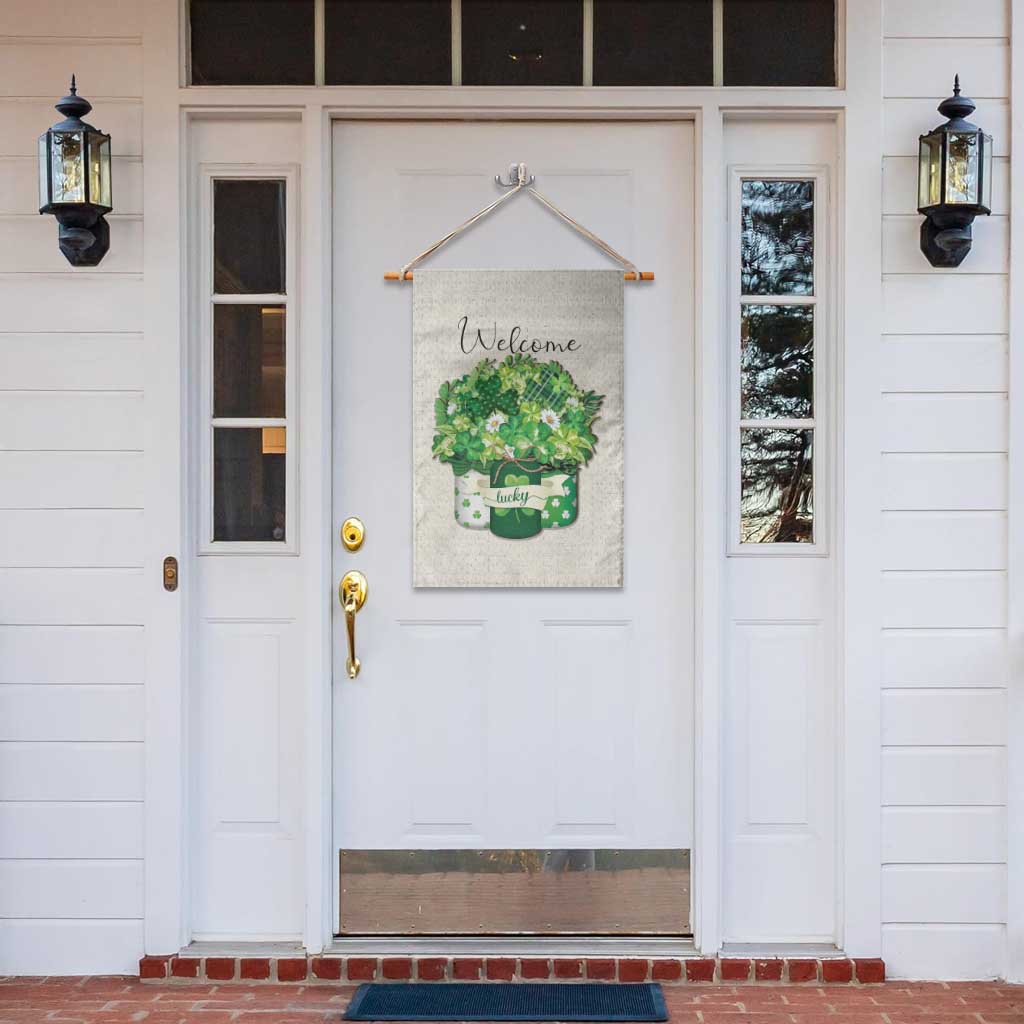 Lucky Irish Shamrocks Mason Jar Garden Flag Clovers St. Patricks Day Welcome Yard Decor TS02 Print Your Wear