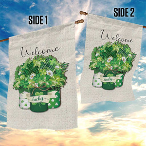 Lucky Irish Shamrocks Mason Jar Garden Flag Clovers St. Patricks Day Welcome Yard Decor TS02 Print Your Wear