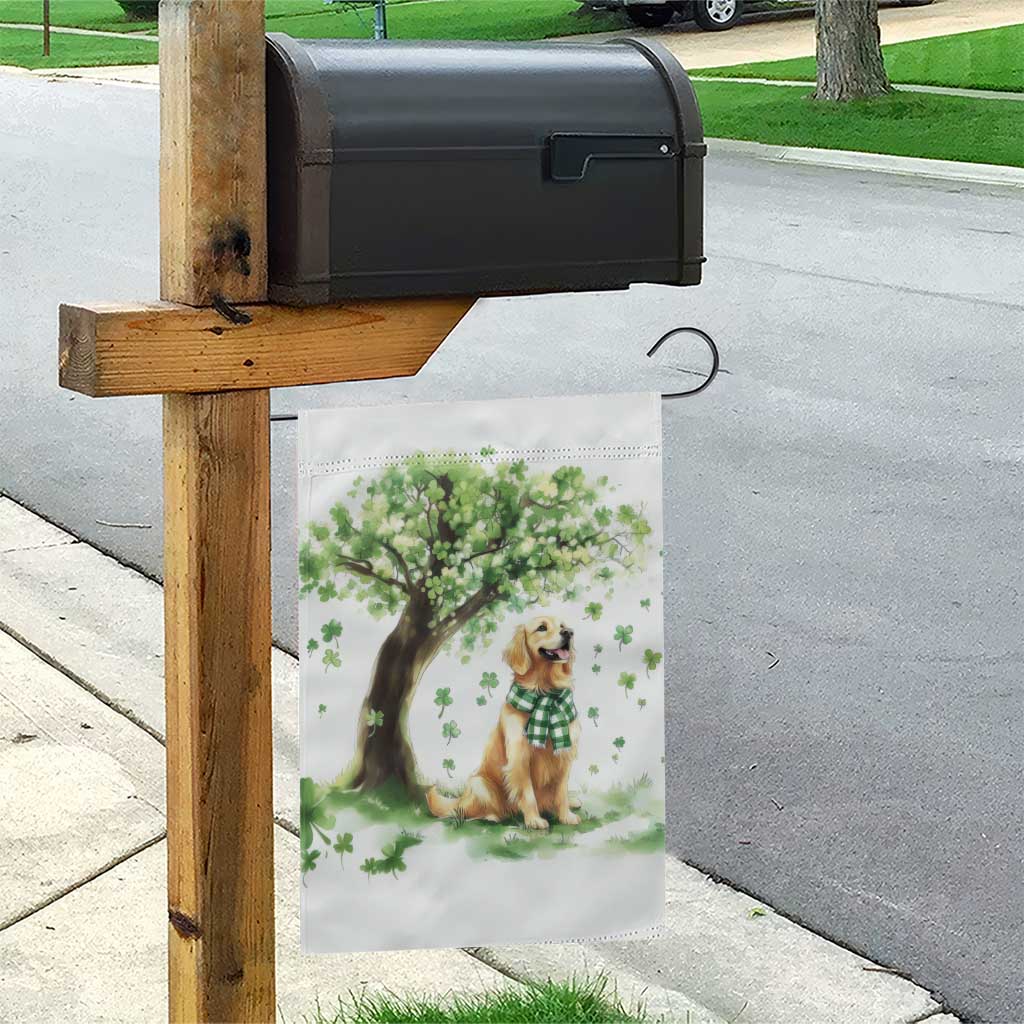 St. Patrick's Day Golden Retriever Welcome Garden Flag Lucky Shamrocks Dog Lover TS02 Print Your Wear