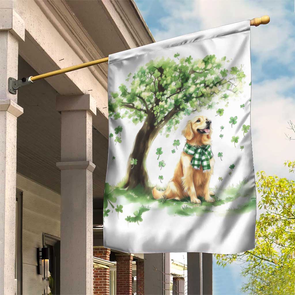 St. Patrick's Day Golden Retriever Welcome Garden Flag Lucky Shamrocks Dog Lover TS02 Print Your Wear