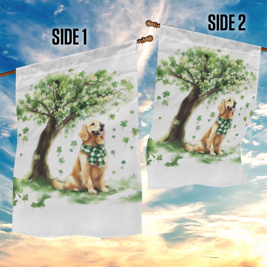St. Patrick's Day Golden Retriever Welcome Garden Flag Lucky Shamrocks Dog Lover TS02 Print Your Wear