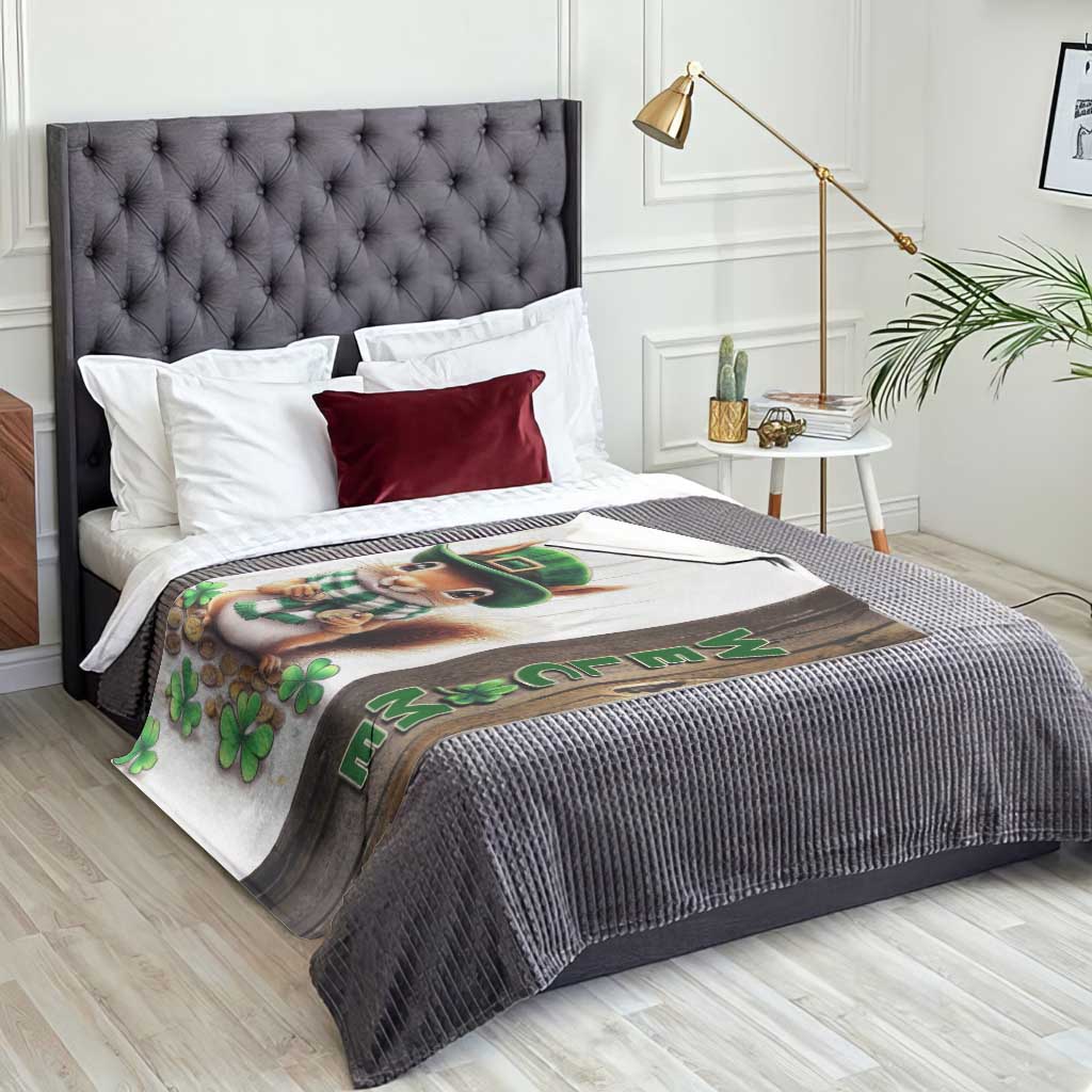 St. Patrick's Day Squirrel Leprechaun Welcome Throw Blanket Lucky Shamrocks Pot of Gold TS02 Print Your Wear