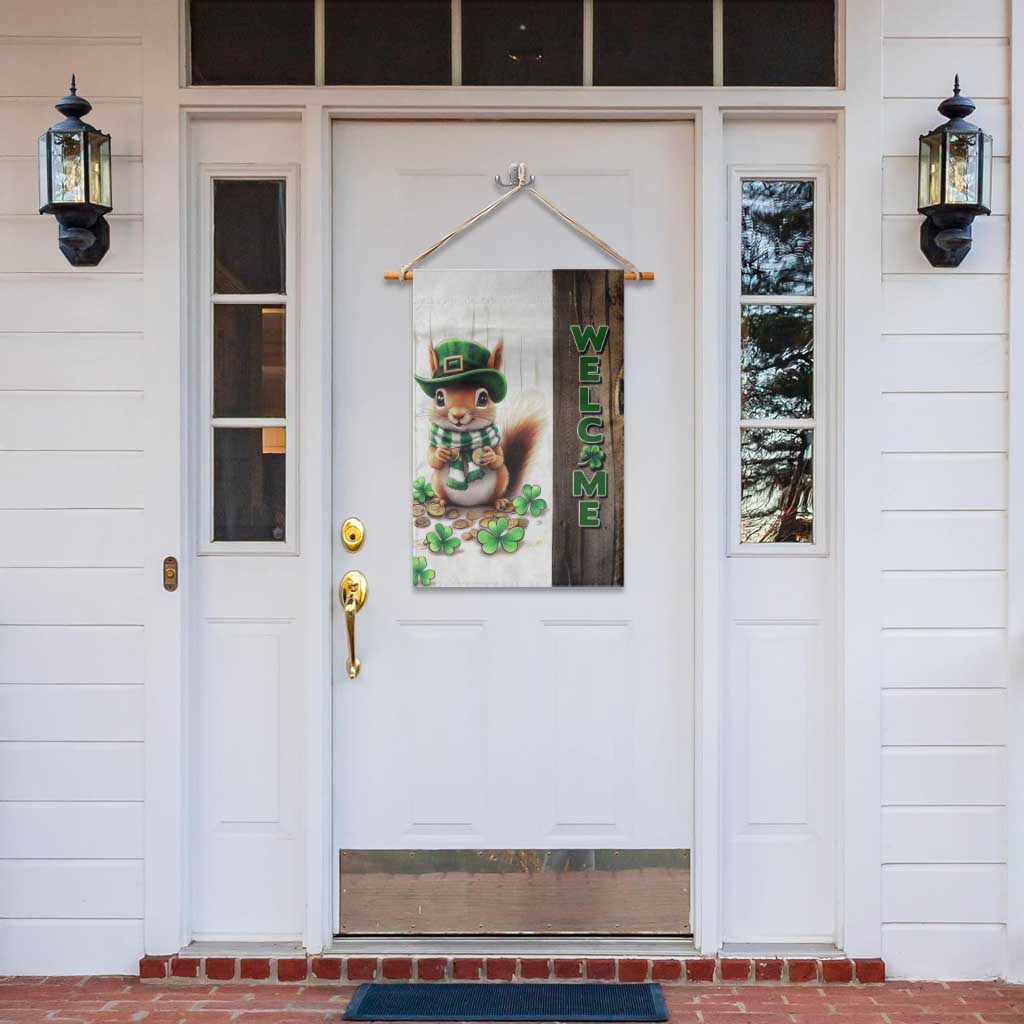 St. Patrick's Day Squirrel Leprechaun Welcome Garden Flag Lucky Shamrocks Pot of Gold TS02 Print Your Wear