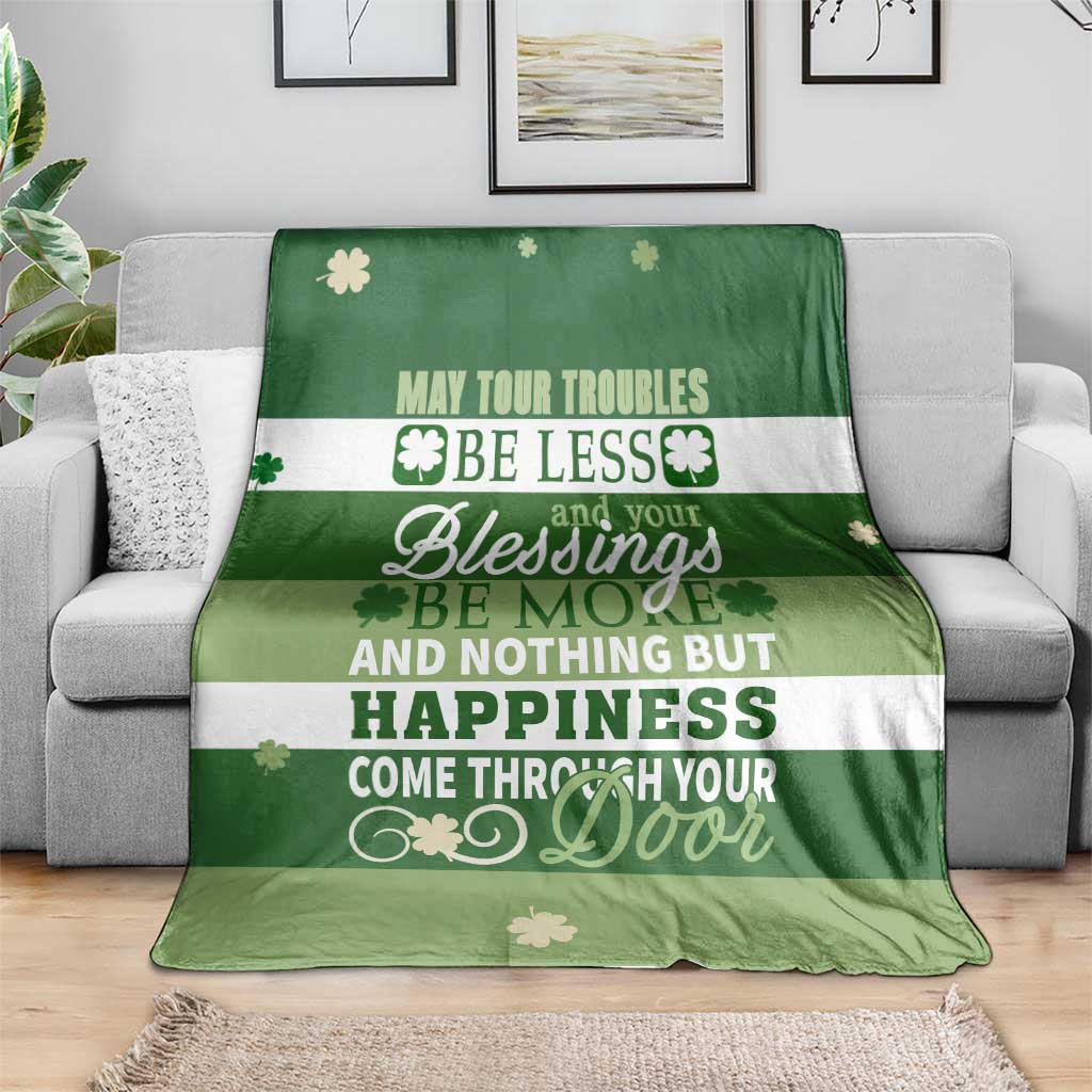 St. Patricks Day Blessings Throw Blanket Irish Shamrock Luck And Happiness Wishes Yard Decor TS02 Print Your Wear