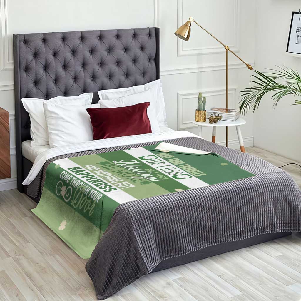 St. Patricks Day Blessings Throw Blanket Irish Shamrock Luck And Happiness Wishes Yard Decor TS02 Print Your Wear