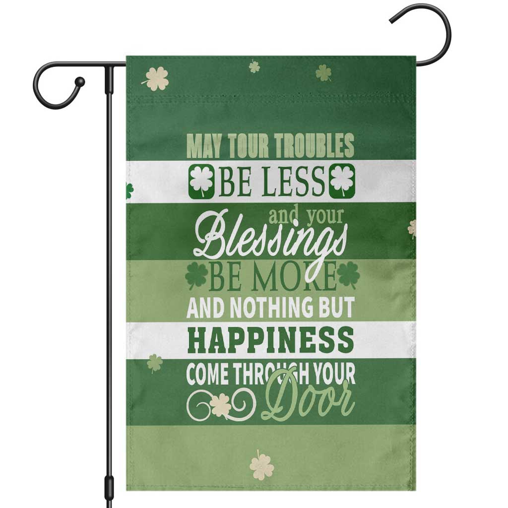 St. Patricks Day Blessings Garden Flag Irish Shamrock Luck And Happiness Wishes Yard Decor TS02 Green Print Your Wear