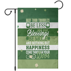 St. Patricks Day Blessings Garden Flag Irish Shamrock Luck And Happiness Wishes Yard Decor TS02 Green Print Your Wear