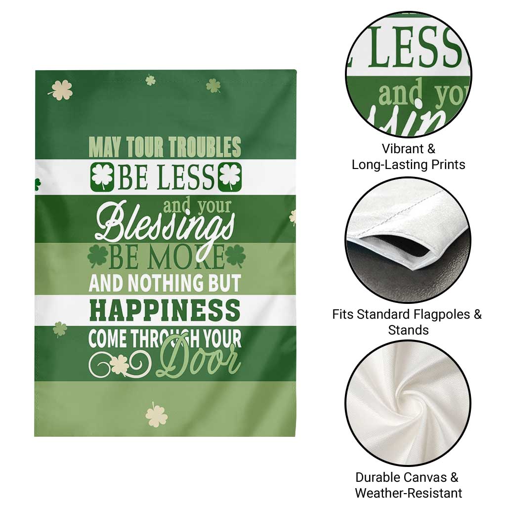 St. Patricks Day Blessings Garden Flag Irish Shamrock Luck And Happiness Wishes Yard Decor TS02 Print Your Wear