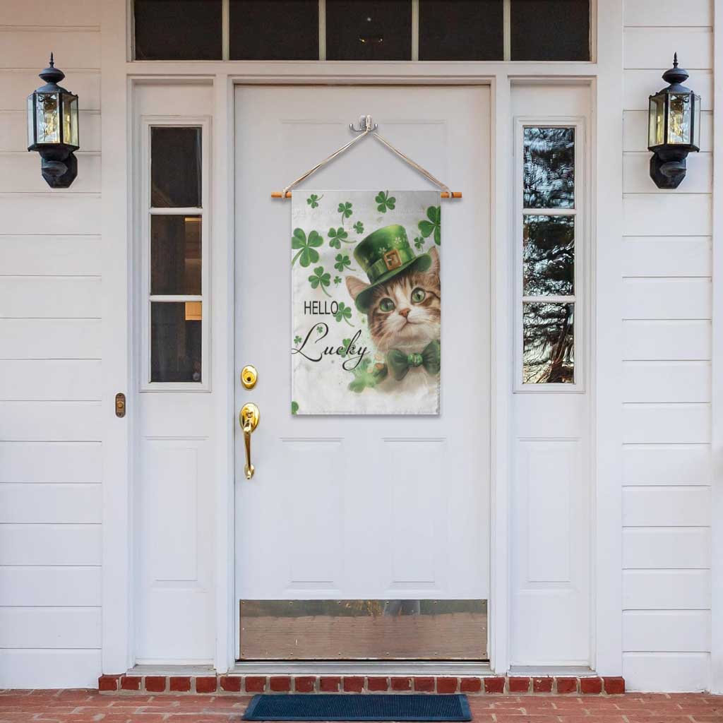 Hello Lucky Cute Cat Leprechaun Garden Flag St Patrick's Day Welcome Cats Lovers TS02 Print Your Wear