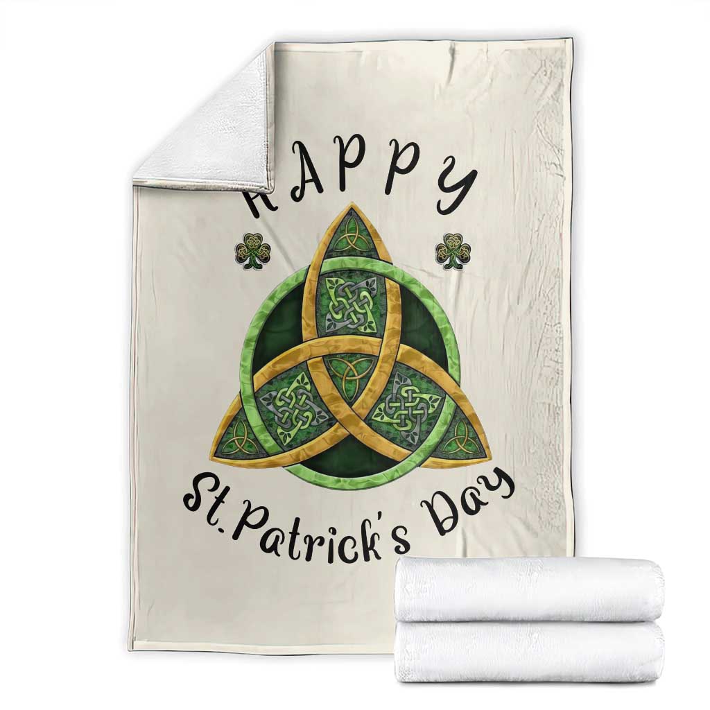 Celtic Knot Trinity Throw Blanket Happy St Patricks Day Lucky Shamrocks TS02 Sand Print Your Wear