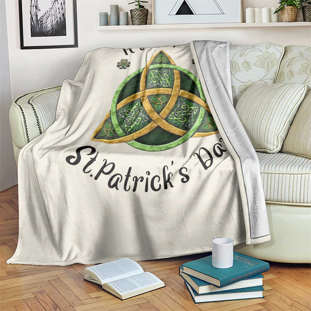 Celtic Knot Trinity Throw Blanket Happy St Patricks Day Lucky Shamrocks TS02 Print Your Wear
