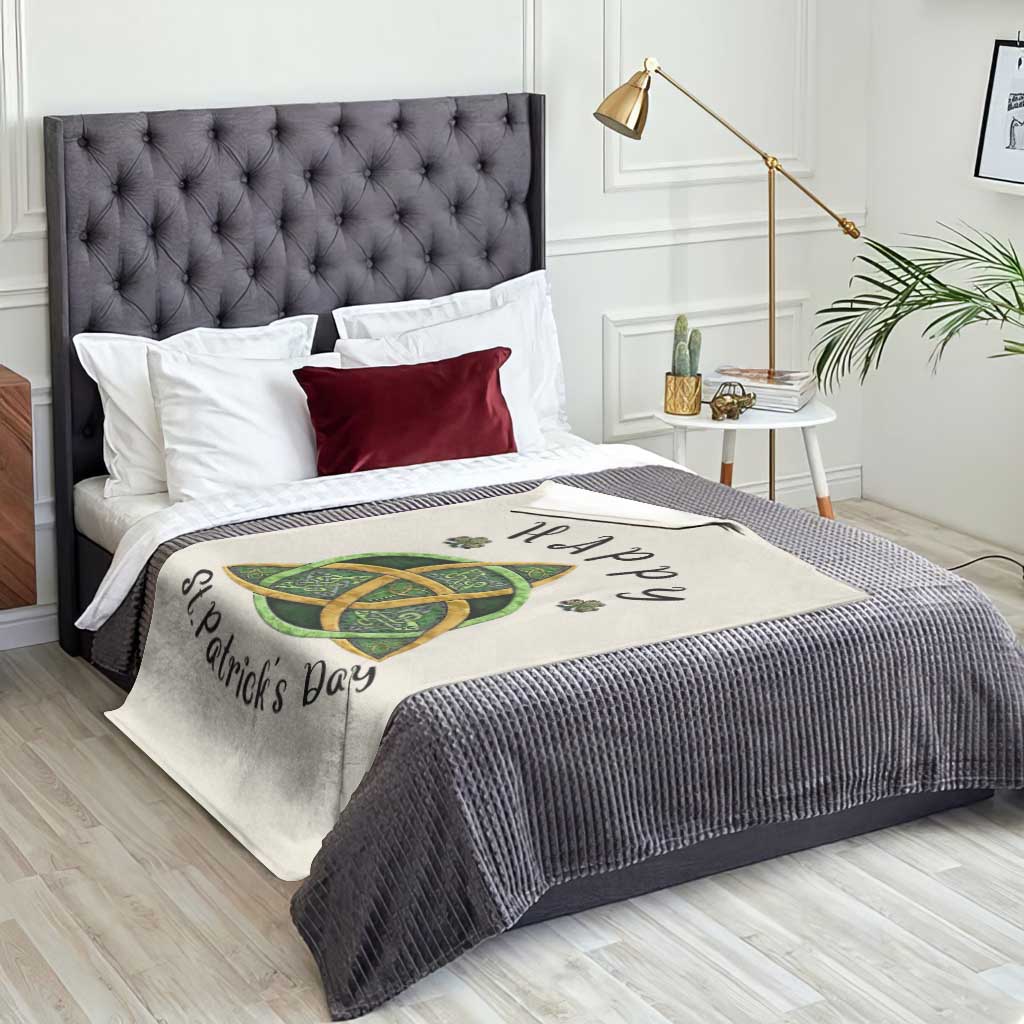 Celtic Knot Trinity Throw Blanket Happy St Patricks Day Lucky Shamrocks TS02 Print Your Wear
