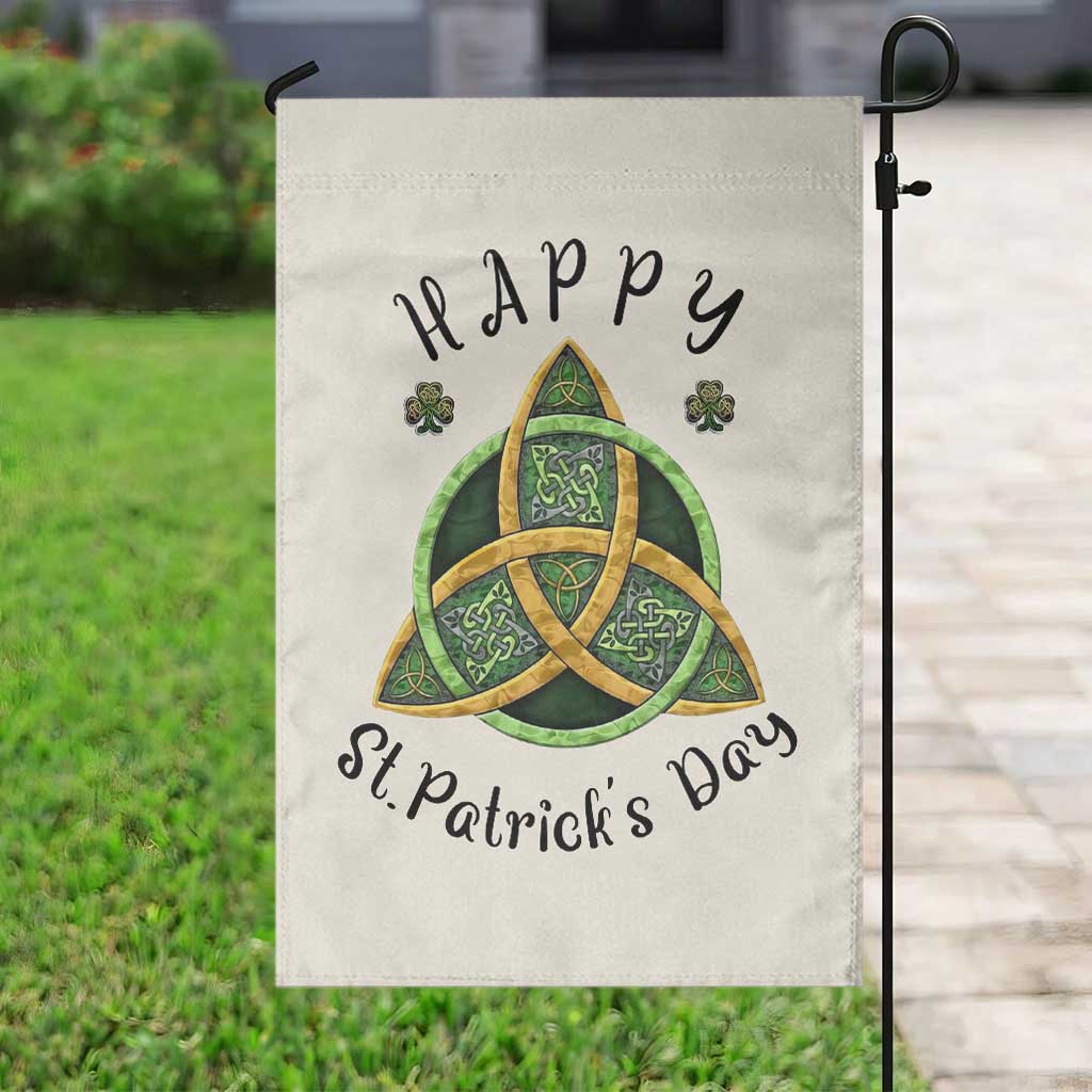 Celtic Knot Trinity Garden Flag Happy St Patricks Day Lucky Shamrocks TS02 Print Your Wear