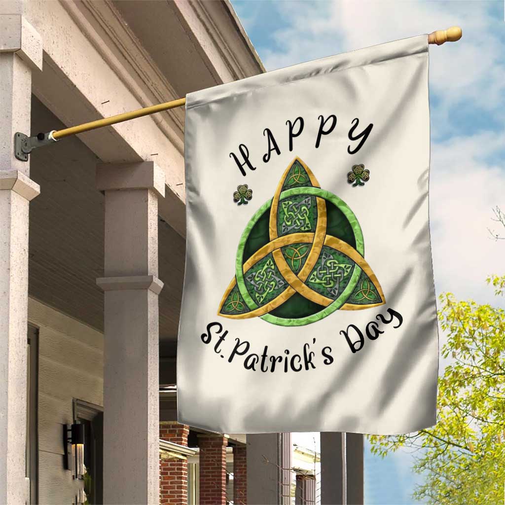 Celtic Knot Trinity Garden Flag Happy St Patricks Day Lucky Shamrocks TS02 Print Your Wear