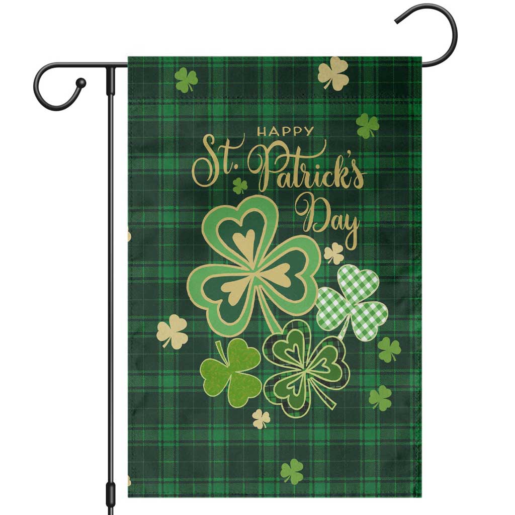 Green Buffalo Plaid Shamrock Garden Flag Happy St. Patrick's Day Irish Home Yard Decoration TS02 Green Plaid Print Your Wear
