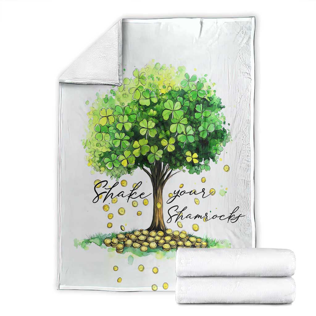 Shake Your Shamrocks Tree Throw Blanket Irish Lucky Happy St Patricks Day TS02 White Print Your Wear