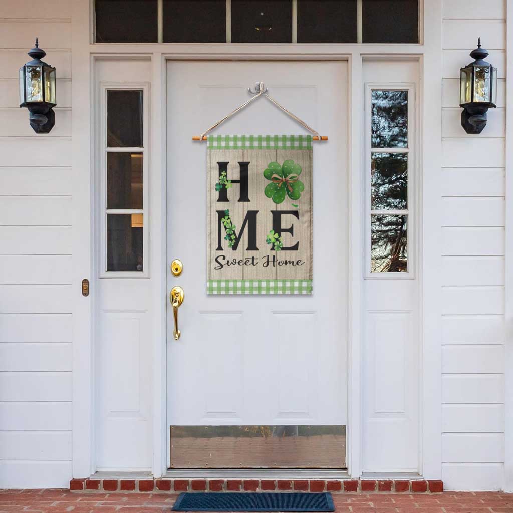 St Patricks Day Home Sweet Home Garden Flag Lucky Shamrock Buffalo Plaid Holiday Yard Decor TS02 Print Your Wear