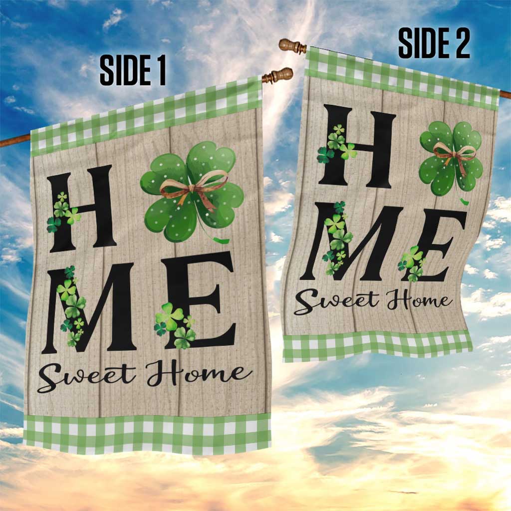 St Patricks Day Home Sweet Home Garden Flag Lucky Shamrock Buffalo Plaid Holiday Yard Decor TS02 Print Your Wear