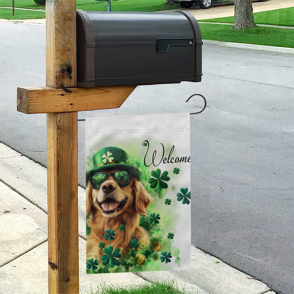 Lucky Golden Retriever Welcome Garden Flag Happy St Patricks Day TS02 Print Your Wear
