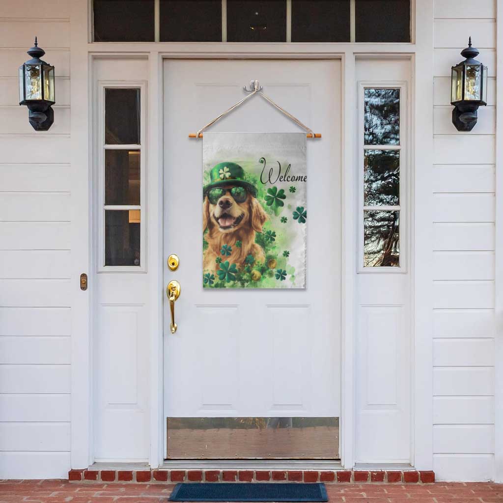 Lucky Golden Retriever Welcome Garden Flag Happy St Patricks Day TS02 Print Your Wear