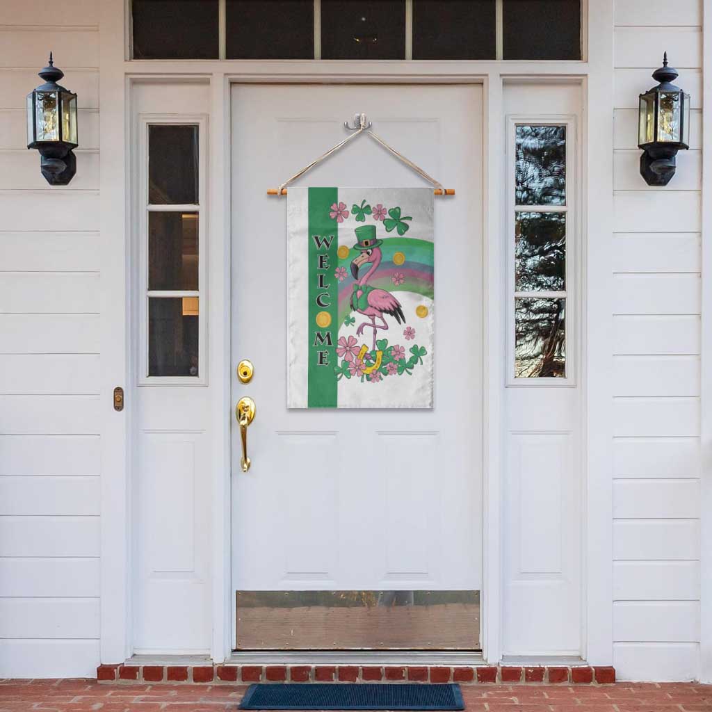 St Patricks Day Flamingo Welcome Garden Flag Lucky Shamrock Leprechaun TS02 Print Your Wear