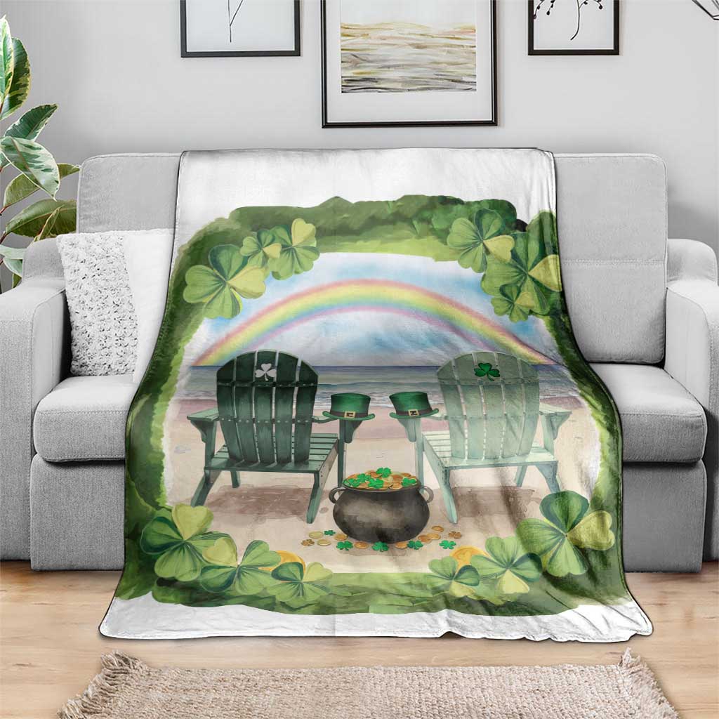 Lucky Shamrocks Beach Vibe Throw Blanket TS02 Print Your Wear
