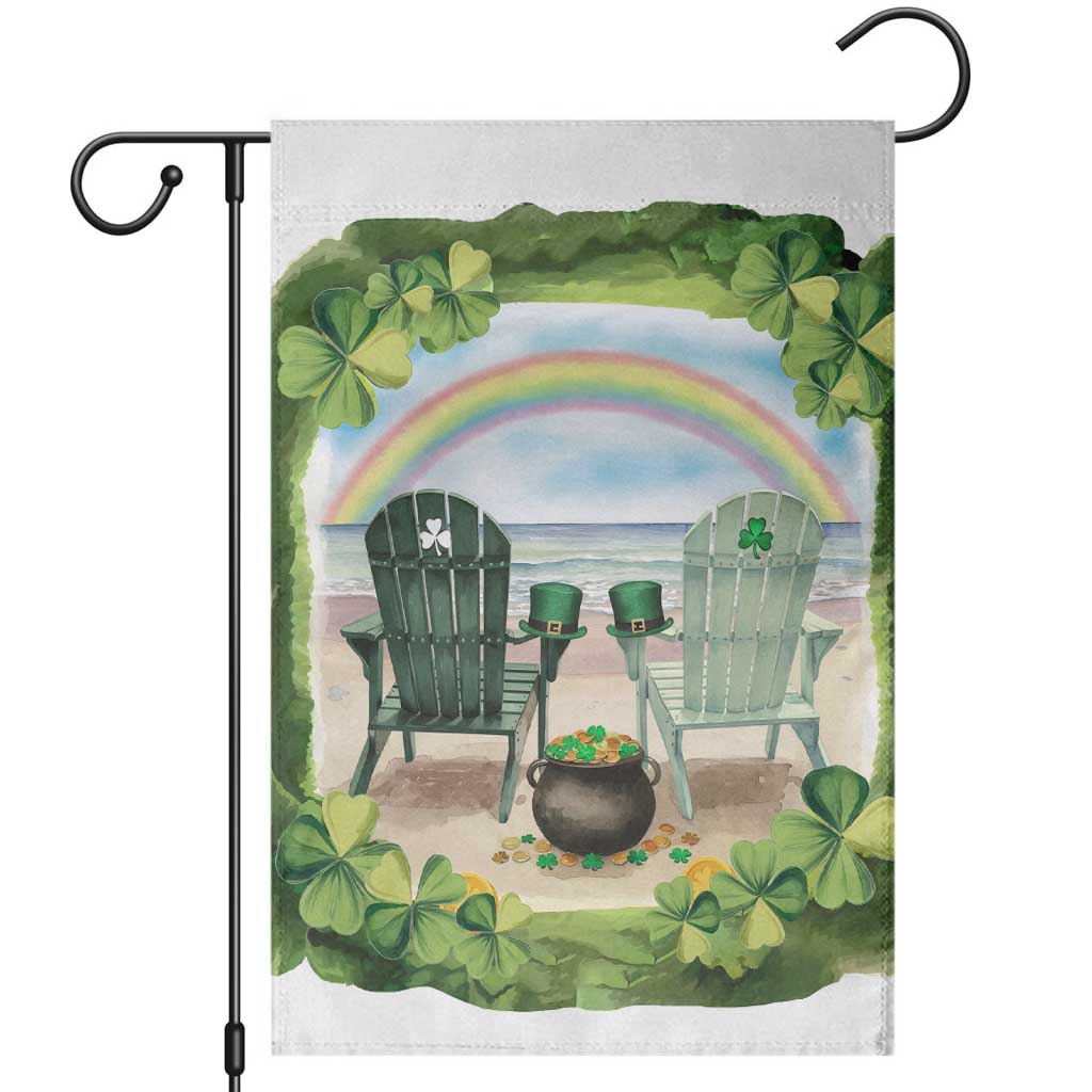Lucky Shamrocks Beach Vibe Garden Flag TS02 White Print Your Wear