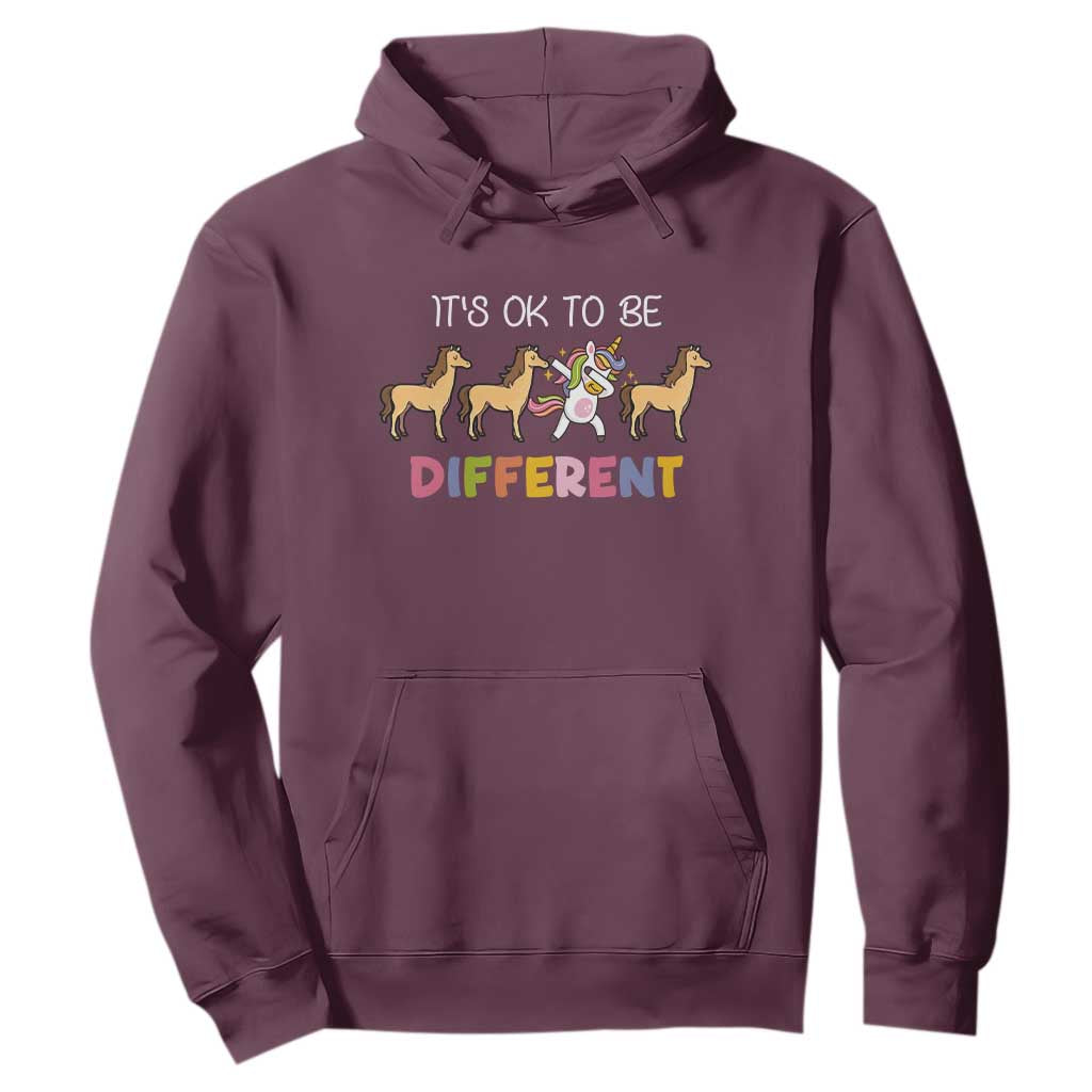 Unicorn Autism Hoodie Acceptance It's Ok To Be Different TS02 Maroon Printyourwear