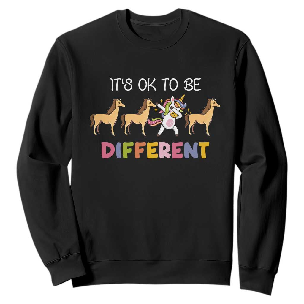 Unicorn Autism Sweatshirt Acceptance It's Ok To Be Different TS02 Black Printyourwear